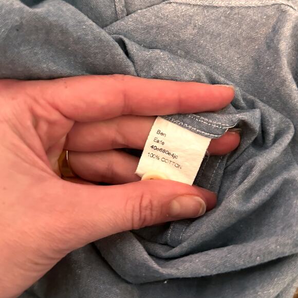 3 FOR $35! 📦 TRUMAKER Cotton Light Blue Chambray Long Sleeve Button Down… - Picture 4 of 4